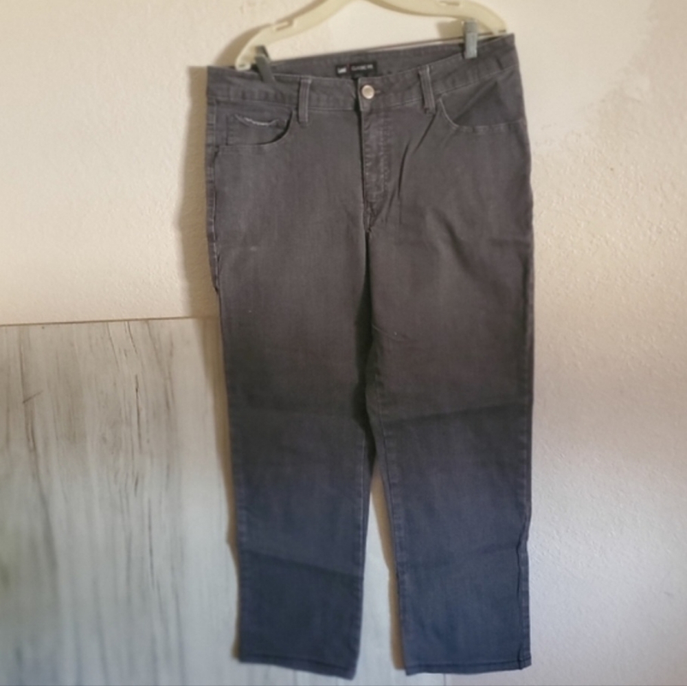 Lee Classic Fit Women's 5 Pocket Cotton Gray Straight Leg Jeans Sz 16P